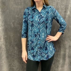 Dress Barn Roz & Ali top tunic button down new